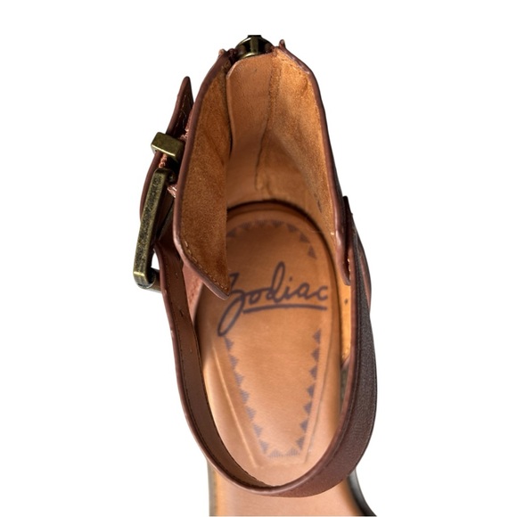 Zodiac leather womens Ilsa heeled Sandals in cognac | 6.5 M - Picture 9 of 15